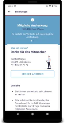 SwissCovid android App screenshot 3